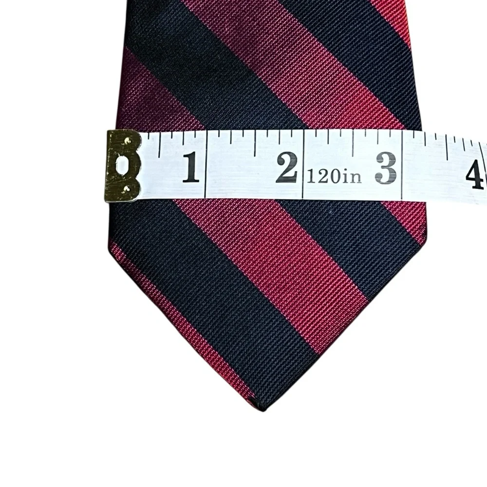 VINTAGE RALEIGHS 100% Silk Repp Striped Maroon/Blue Made in USA 56.5x 3”